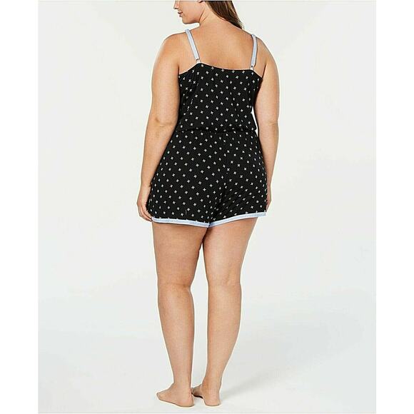 Alfani Pajama Romper Ultra Soft Contrast-Trim Size 1X NWT - Picture 2 of 2
